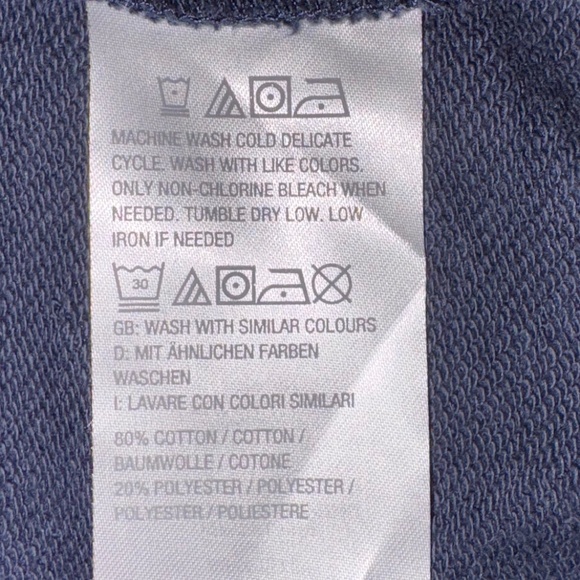 Jason Wu | French Terry Hoodie with Lace Trim Marine Blue | Size L - Picture 6 of 6